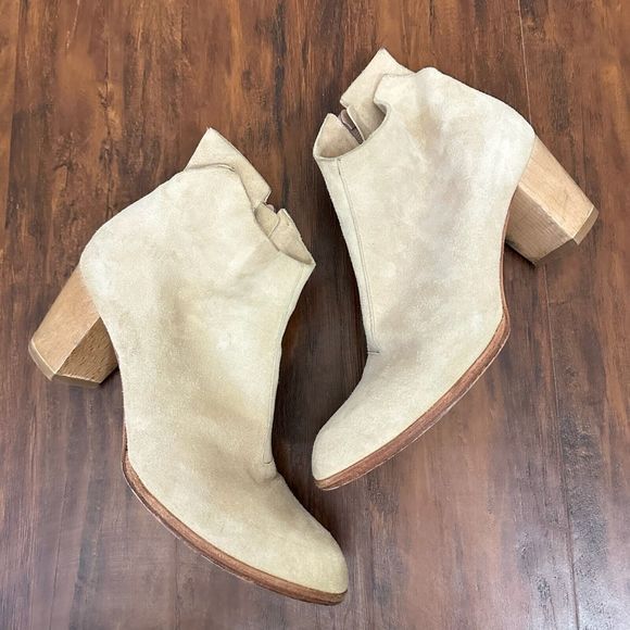 COCLICO Beige Soft Suede Ankle Boots Booties - Picture 5 of 14